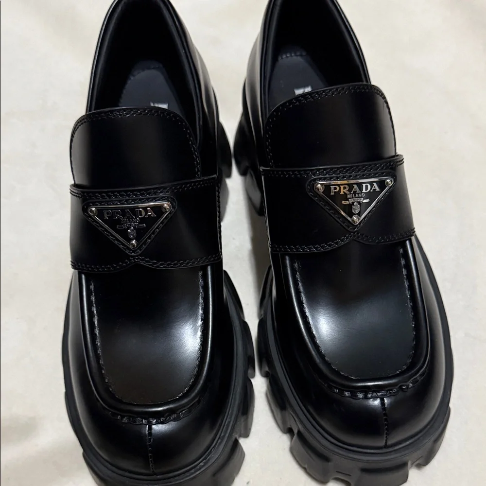 Prada Brushed leather Monolith loafers - Picture 10 of 10